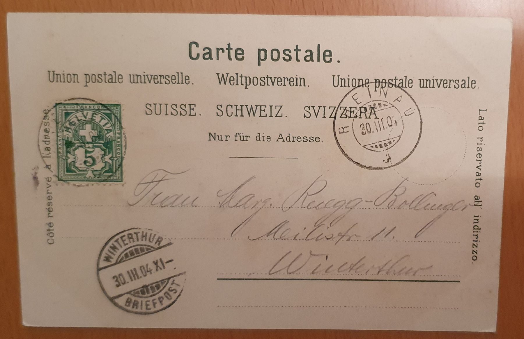 Cartoline postali: Gruss aus Rheinau 1904 – Usato da Kreuzlingen venduto da Rschweiz1 1