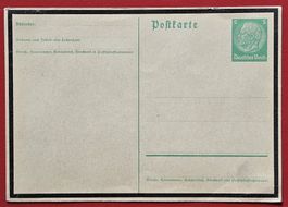 DEUTSCHES REICH GANZSACHE PK TRAUERRAND TOD HINDENBURG 1934