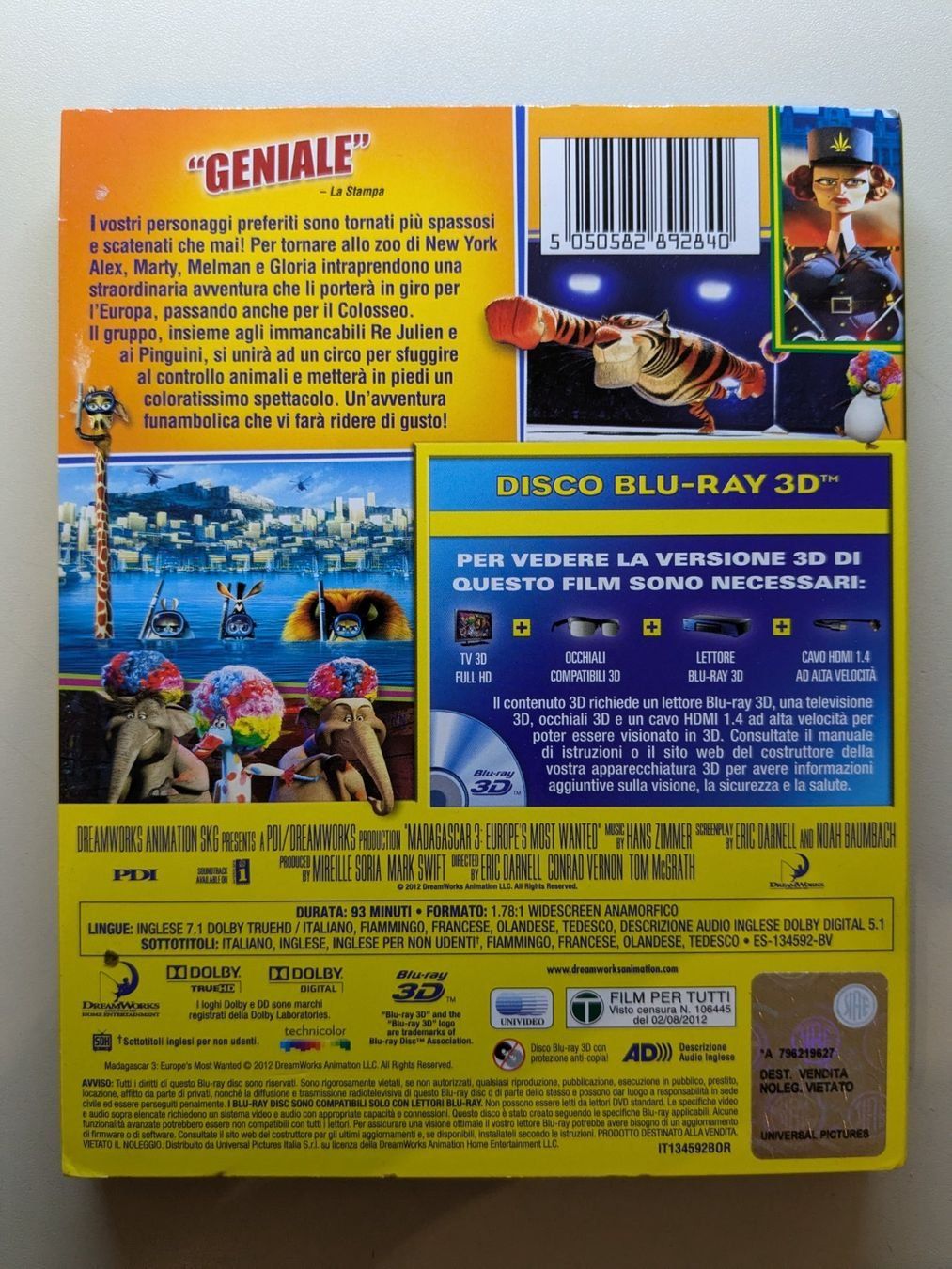 Alle DVDs: Madagascar 3 - Flucht durch Europa [Blu-ray / 3D] – Gebraucht aus Port von gecotom 1