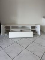 TV-Möbel/Lowboard weiss - 158 cm breit