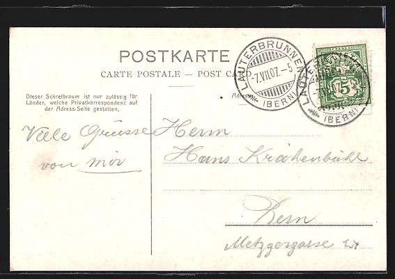 Cartoline postali: Interlaken, Gesamtansicht mit Berner Obe – Usato da Berlin venduto da bartko-reher 1