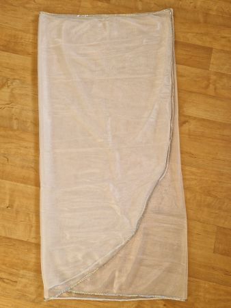 Bauchtanzschleier weiss mit Silberumrandung