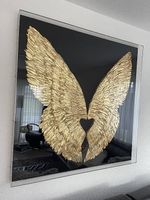 KARE Bild mit Engel schwarz/gold 120x120