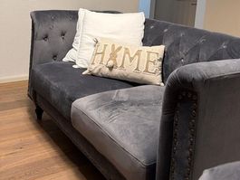 Sofaset 3er + 2er Sofa, Dunkelgrau