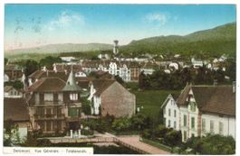 AK Delémont 1914, gelaufen nach Richterswil