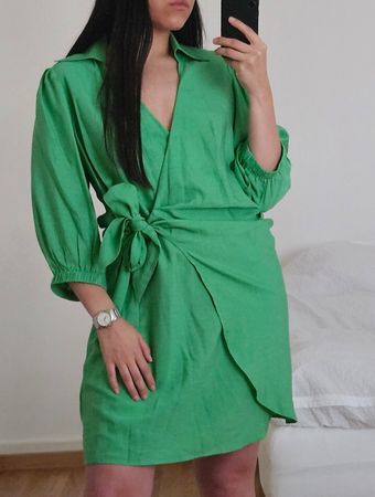 SUNCOO Paris Wickelkleid apfelgrün T1 (S) Viscose Acetat