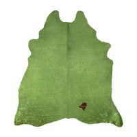 Kuhfell Teppich Green Metalic