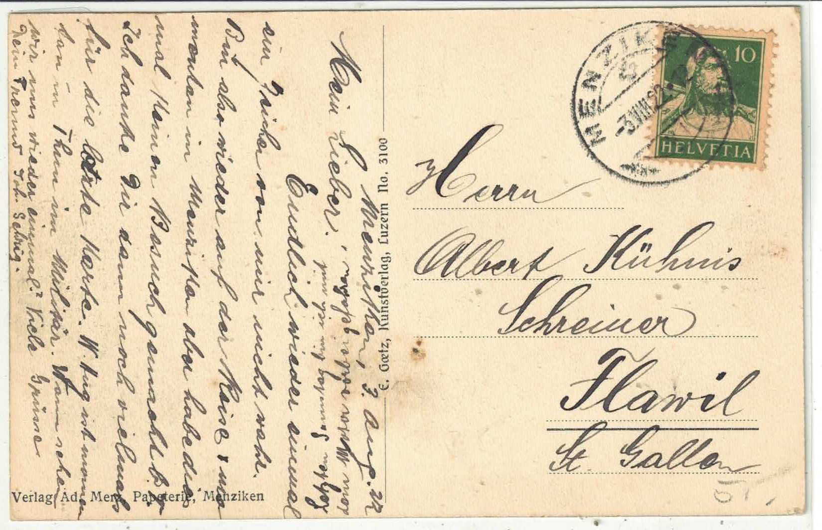 Cartoline postali: Menziken - Generalansicht – Usato da Ettingen venduto da Kartenplanet 1