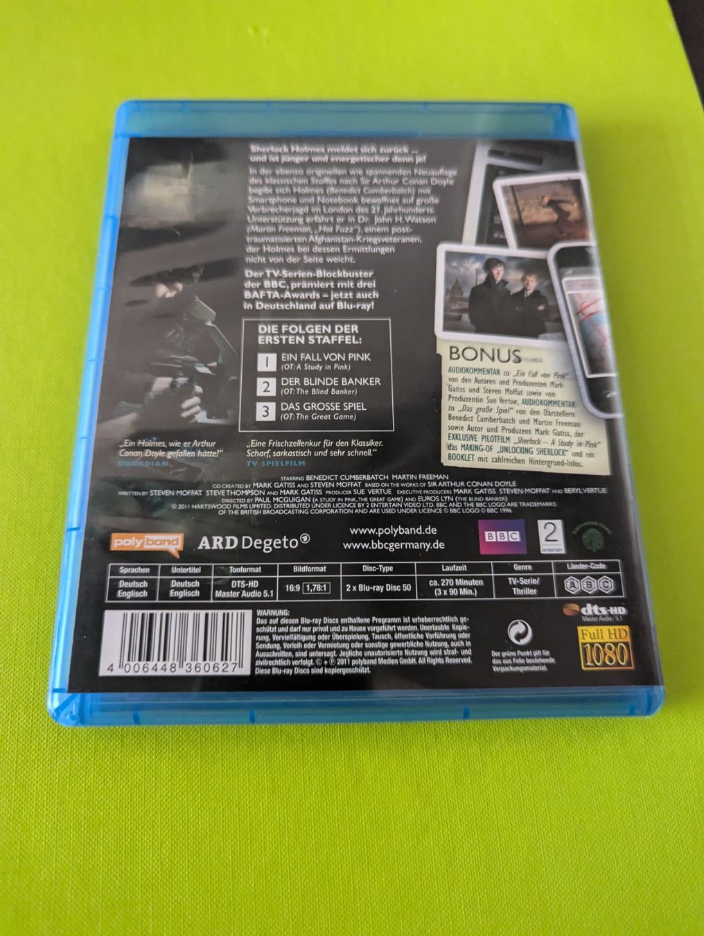Tutti i DVDs: Sherlock - Staffel Eins Blu Ray DVD - Cumberbatch BBC – Usato da Hünenberg See venduto da SpecialEditionGaming 1