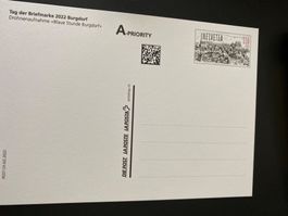 Karte Tag der Briefmarke Burgdorf mit Markenaufdruck