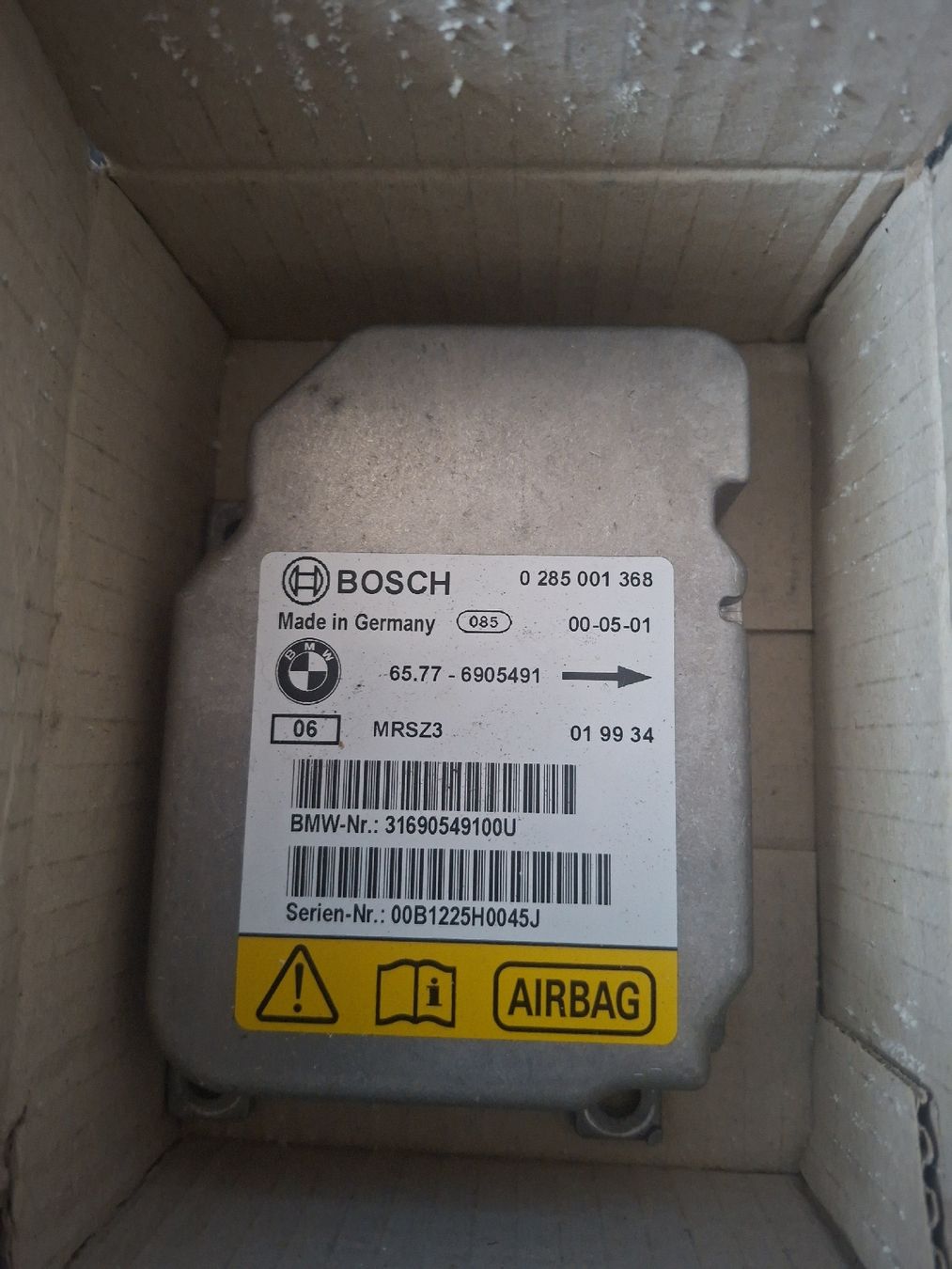 BMW Tutti pezzi di ricambio auto: BMW E46 Steuergerät Airbag Neu – Nuovo e nell'imballaggio originale da Aadorf venduto da classicpower02