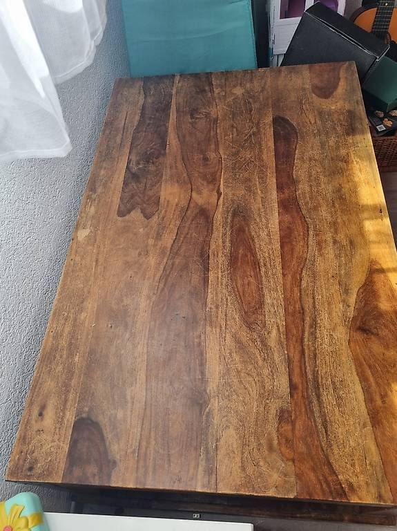 Tische: Table basse en bois massive avec 2 bacs – Gebraucht aus Charrat von ms6_ff2y 1