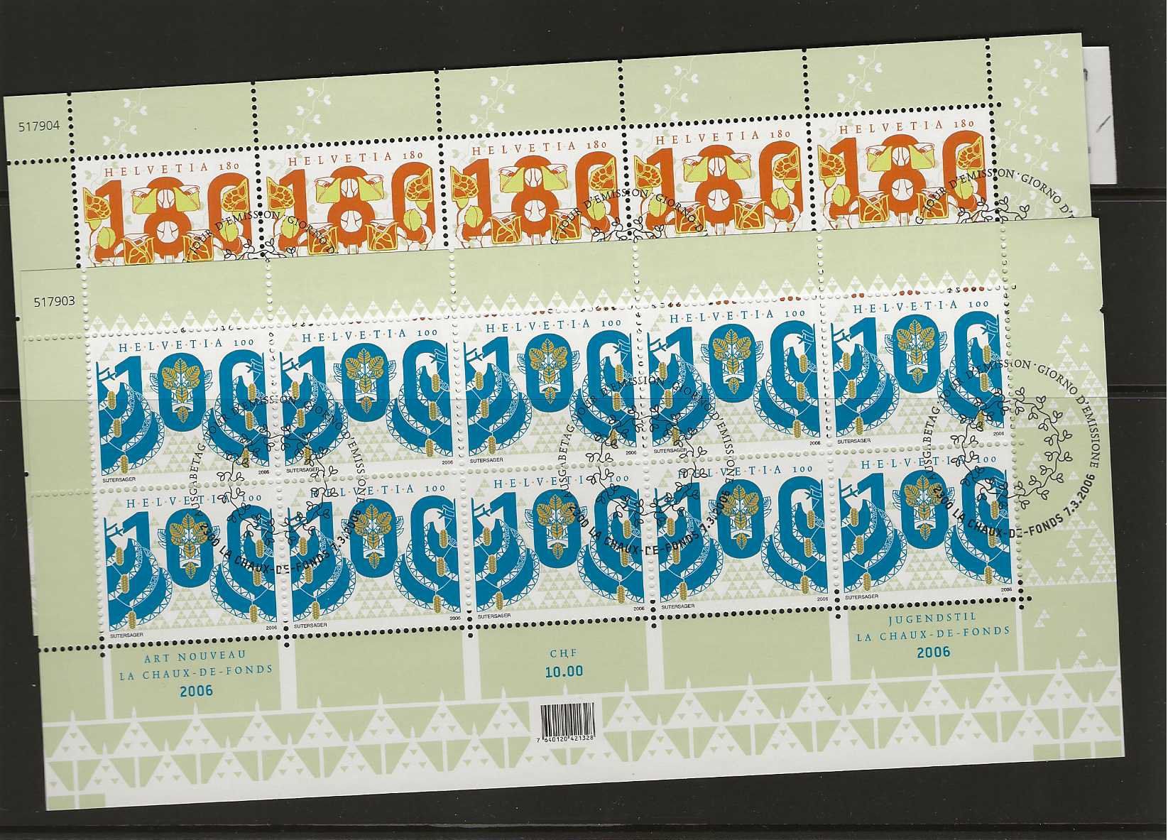 Tutti i francobolli: timbre 1190-1191 2 feuillets de 10 timbres – Usato da Sorvilier venduto da carose01
