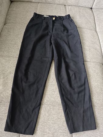 Classic Navy Blue Wool Trousers - Women's size 40
