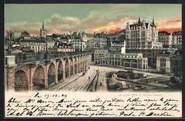 Lausanne, Le grand Pont et Maison Mercie