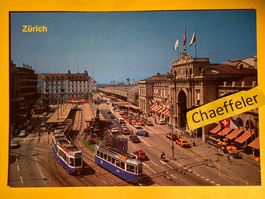 1986 Zürich, Hauptbahnhof mit Bahnhofplatz