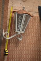 SCHMIEDEISEN AUSSEN WANDLAMPE/LATERNE MIT KUPFERDACH