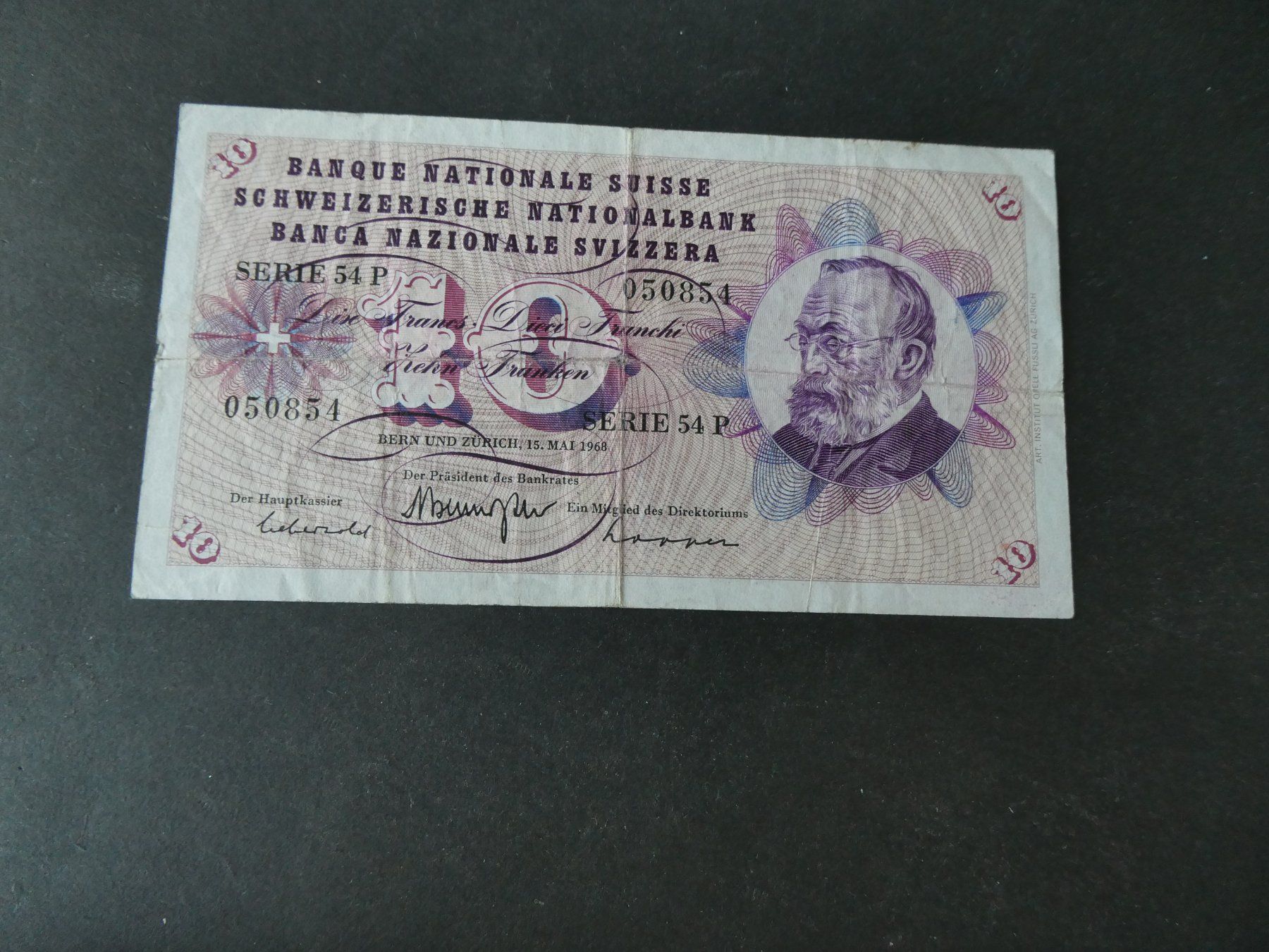 Banconote: Schweiz 1968, 10 Franken – Usato da Hinterforst venduto da Rohusri