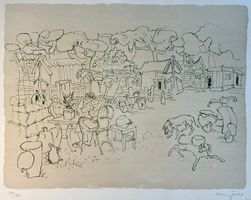 FRIES Hanny (1918-2009) - Gartenlandschaft - Lithographie
