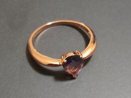 Ring mit Zirkonia, vergoldet 585, 2g, size 8 (57)