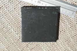 Schungit Platte 10cm x 10 cm Poliert Matt Lader  Untersetzer
