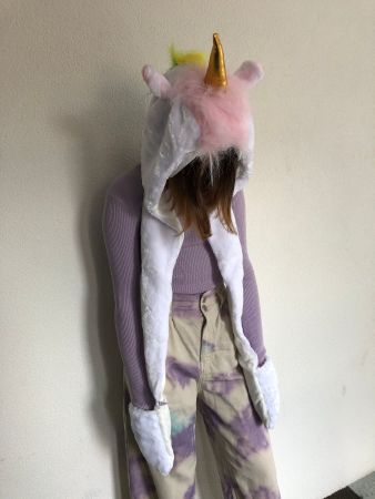 Umhang Poncho Einhorn mit 2 Taschen hellblau oder rosa