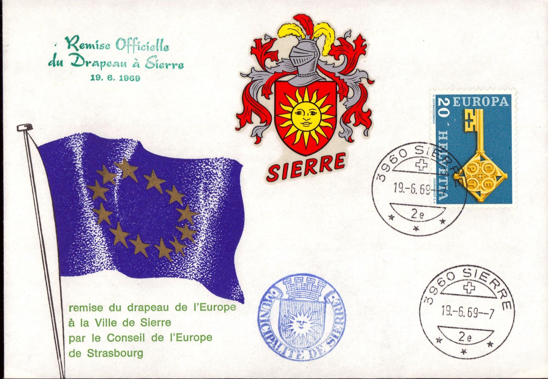 Tutti i francobolli: 1969 Sierre Remise Officielle du Drapeau – Usato da Eggersriet venduto da stamp303