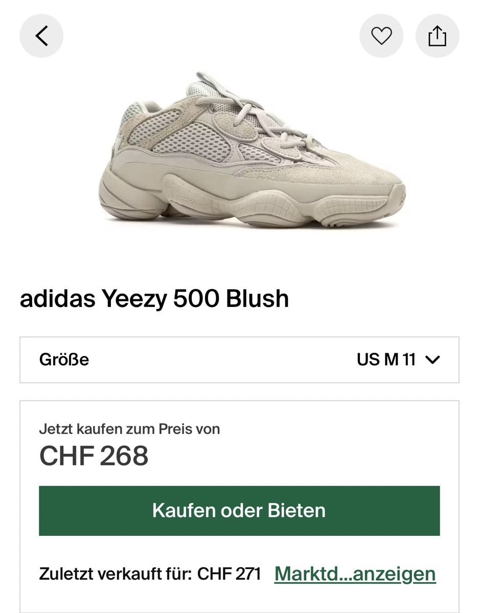 Adidas Scarpe da uomo: Adidas yeezy 500 Blush – Nuovo e nell'imballaggio originale da Liestal venduto da oro_g