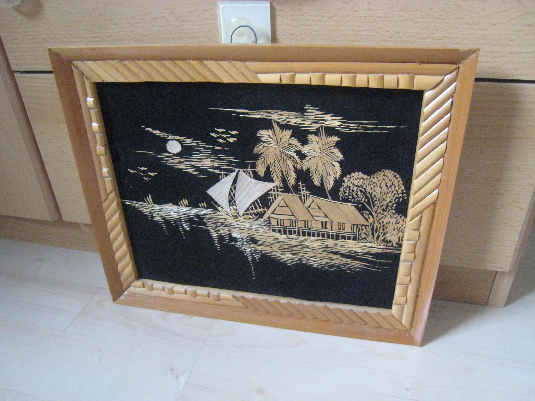 Foto & Immagini: Bild Asiatische Kunst  Stroh-Bild  29 x 24 cm – Usato da Dättlikon venduto da Mamakuga 1