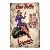 Ciao Bella! Blechschild Vespa Motiv - Vintage Deko 53