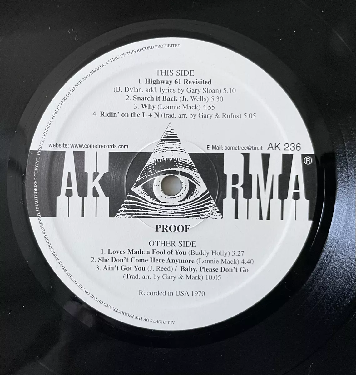 Schallplatten: Proof - same - AKARMA Vinyl LP – Gebraucht aus Olten von Bluespapst 2