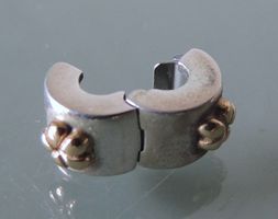 Original PANDORA Silber 925 Gold 585 Charm Flower Clip