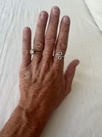 Silver ring size 56 snake style festival style 