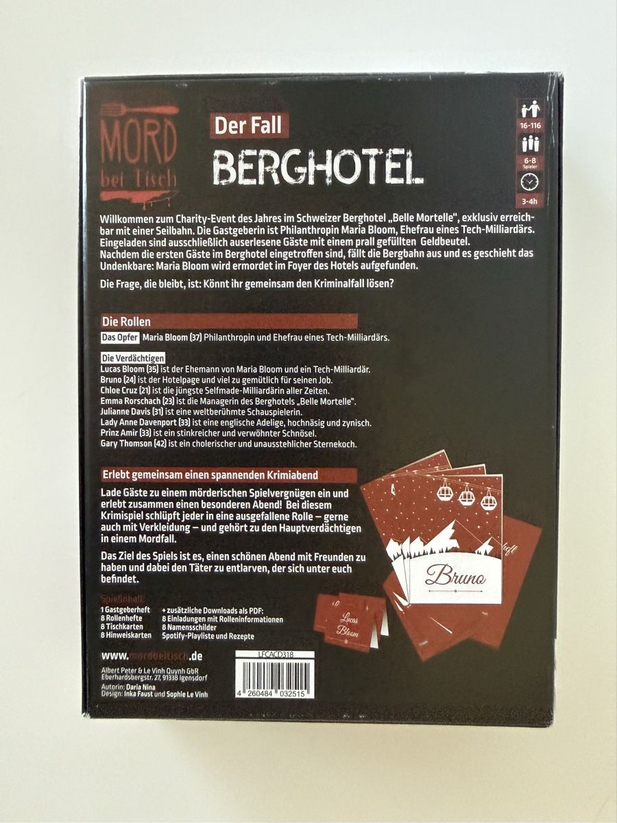 Spiele: Krimidinner Berghotel Mord bei Tisch – Neu (gemäss Beschreibung) aus Basel von mary267 2