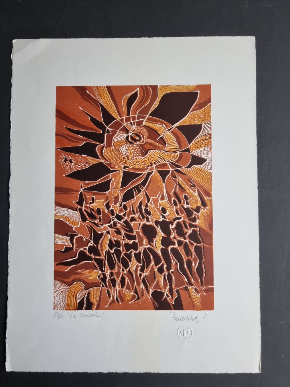 Xilografie: Jacques Perrenoud 1981 HOLZSCHNITT SINIERT NUMMERIERT – Usato da Gersau venduto da grafik-kunst 1