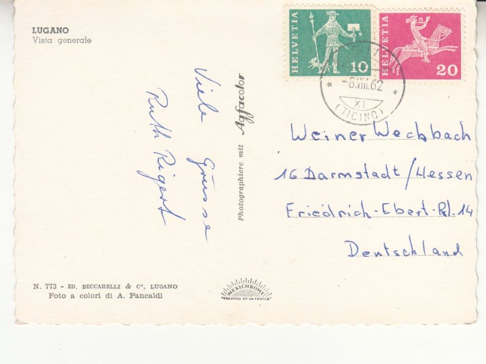 Cartes postales: Lugano 1962 – D'occasion à Bürglen TG par StampGraf 1