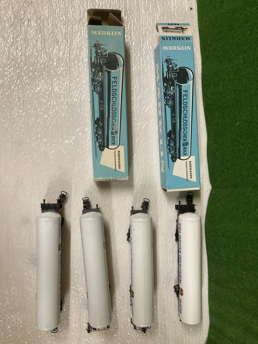 Märklin Modellini di ferrovie: 4 Feldschlösschen Bier waggen – Nuovo (secondo la descrizione) da Worben venduto da Kernbohrer 2