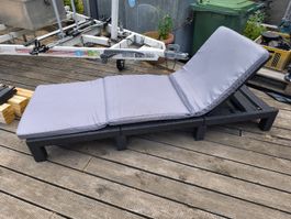 Ratan kunststoff Sonnenliege mit Auflage