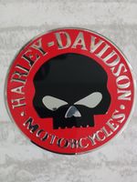 Harley Davidson Skull Totenkopf Emblem Logo Schild Alu 3D