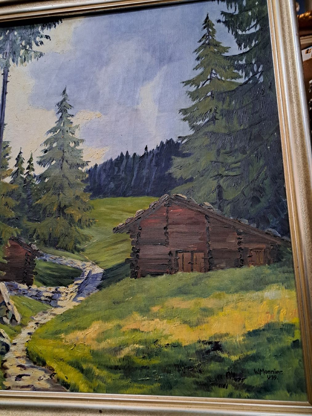 Dipinti: W.Monnier Ölgemälde Chalet Landschaft signiert – Usato da Grossdietwil venduto da hufi10 2