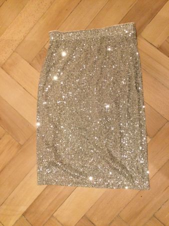 Silberner Pailetten MAX MARA Jupe Gr. S/M
