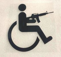 Sticker de Voiture Handicapé-Pistolet
