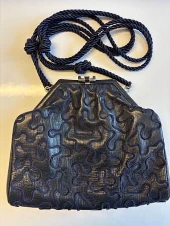 Vintage Fendi Damen  Leder mit blau Kordel