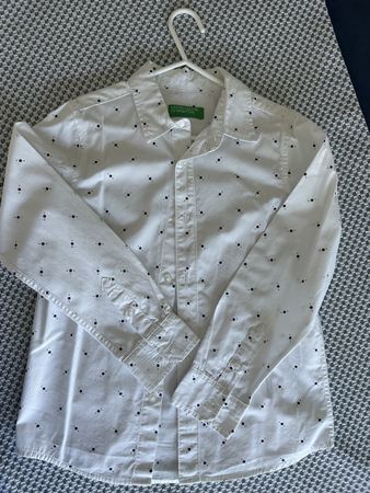 Benetton Hemd Weiss/Schwarz Grösse 122 cm