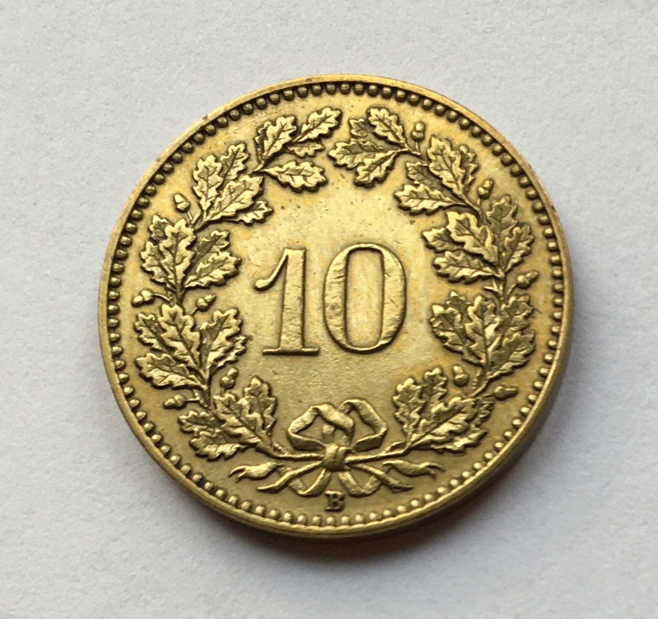 Tutti le monete: 1919 10 Rappen Messing -unz – Usato da Kirchberg SG venduto da Helveticus00 1