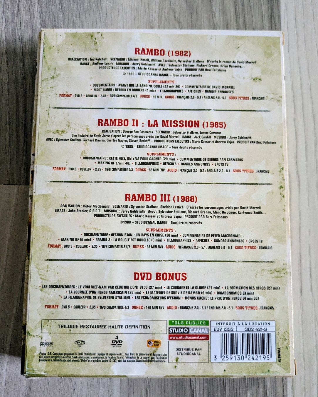 Tutti i DVDs: Coffret Rocky + Rambo – Usato da Châtonnaye venduto da Enjie 3