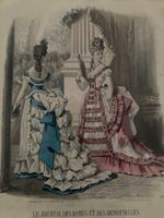 Antike Damenmode-Illustration, Le Journal des Demoiselles