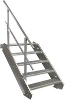 Stahltreppe 5 Stufen B100cm + Geländer