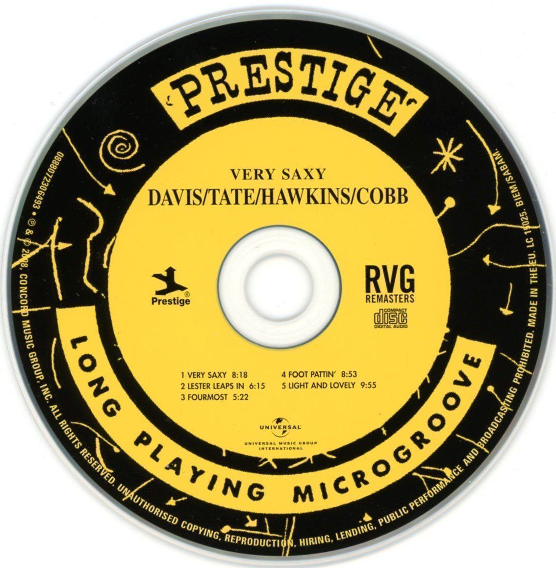 CD: VERY SAXY - E. Lockjaw Davis, B. Tate, A. Cobb, C. Hawkins – Usato da Morges venduto da evnocha3 2