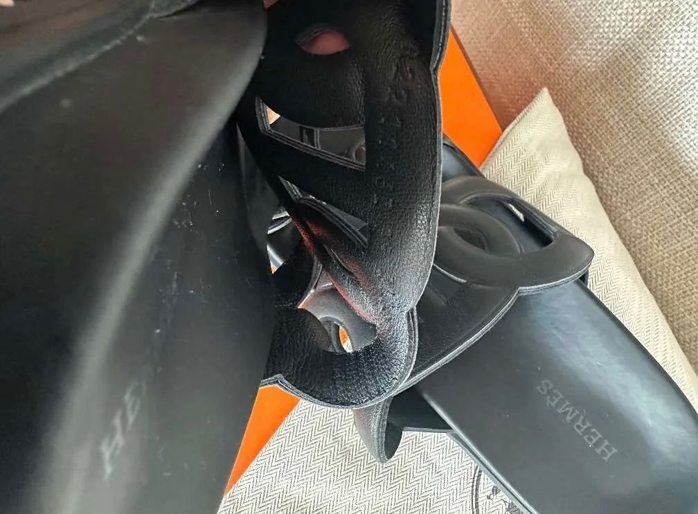 Hermès Scarpe da donna: Hermes Extra Sandalen, Gr. 38, schwarz – Nuovo (secondo la descrizione) da Triesen venduto da atos87 1